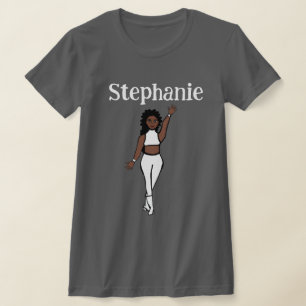 Camiseta Adicione Um Nome De T-Shirt Dançador Branco