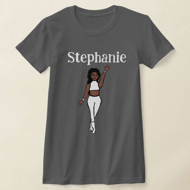 Camiseta Adicione Um Nome De T-Shirt Dançador Branco (Postura )