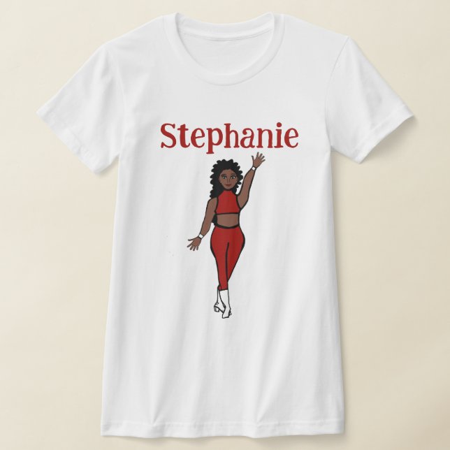 Camiseta Adicione Um Nome De T-Shirt Dançer Vermelho (Postura )