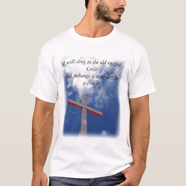 Camiseta Adira-se à cruz áspera velha (Frente)