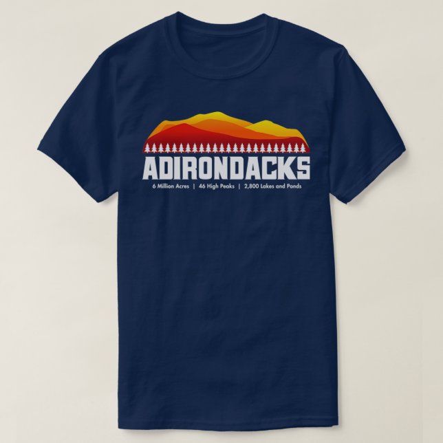 Camiseta Adirondack Mounains New York White Type (Frente do Design)