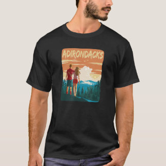 Camiseta Adirondack Mountain Park Caminhando Floresta Casal