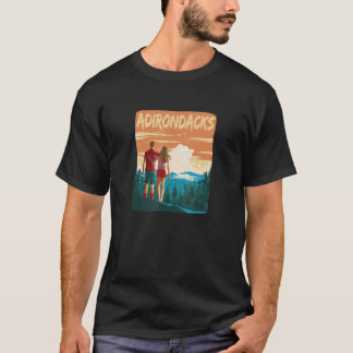 Camiseta Adirondack Mountain Park Caminhando Floresta Casal