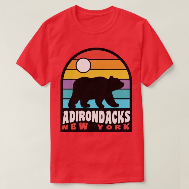Camiseta Adirondacks New York Adirondack Mounains Bear Bad (Frente do Design)