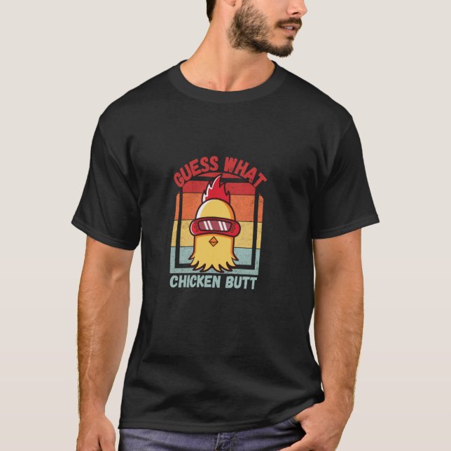 Camiseta Adivinha o que Bunda de frango! Diversão (Frente)