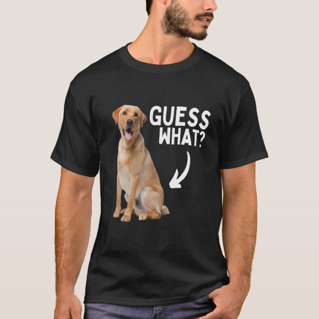 Camiseta Adivinha Que Bumbum Amarelo! Funny Labrador Retrie (Frente)