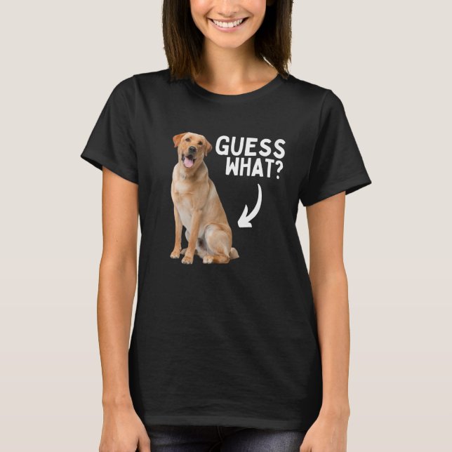 Camiseta Adivinha Que Bumbum Amarelo! Funny Labrador Retrie (Frente)