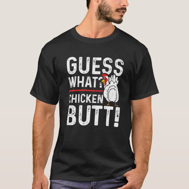 Camiseta Adivinha Que Bumbum De Frango Branco (Frente)