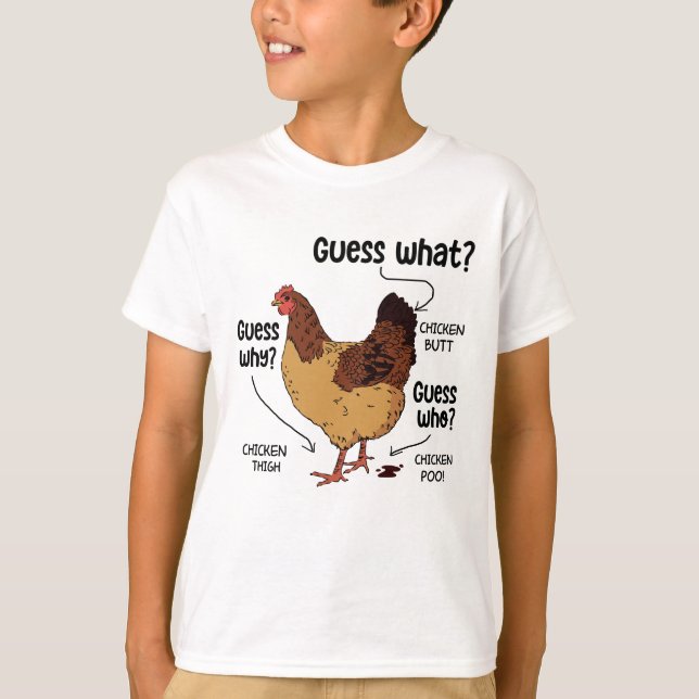 Camiseta Adivinha Que Bumbum De Frango, Engraçado Prato (Frente)