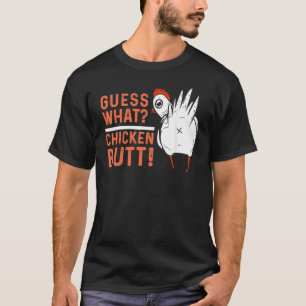 Camiseta Adivinha Que Design Branco De Bumbum De Frango