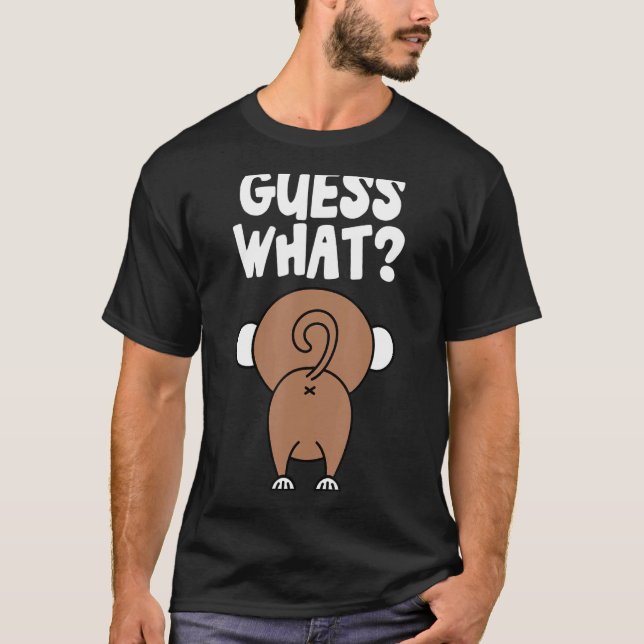 Camiseta Adivinha que Piada de macaco Bumbum de macaco (Frente)