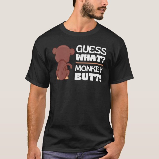 Camiseta Adivinha que Piada de macaco Bumbum de macaco (Frente)