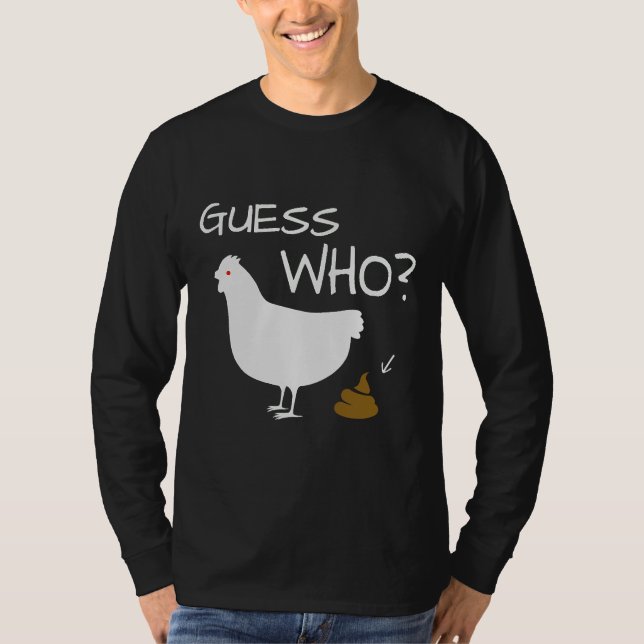 Camiseta Adivinha Quem Chicken Poo frango (Frente)