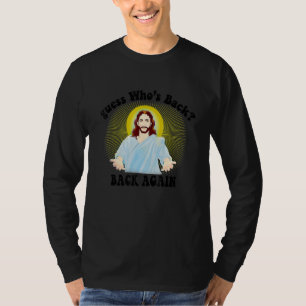Camiseta Adivinha quem é o Felz pascoa de trás! Jesus Chris