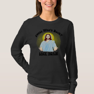 Camiseta Adivinha quem é o Felz pascoa de trás! Jesus Chris