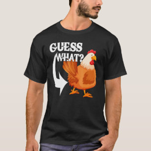 Camiseta Adivinhação Engraçada, Bunda de Frango! Design Bra