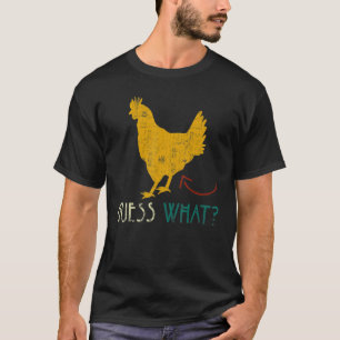 Camiseta Adivinhação Engraçada, Bunda de Frango! Design Bra