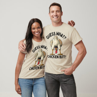 Camiseta Adivinhe? Bunda de Frango! Piada Engraçada Meme Ga