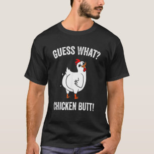 Camiseta Adivinhe o que bunda de frango Animais Bufões Fran