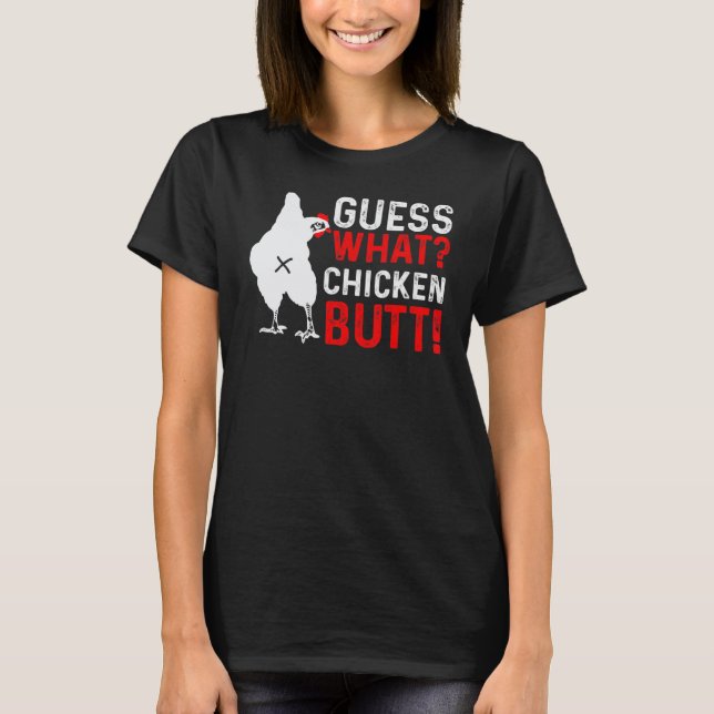Camiseta Adivinhe o que bunda de frango Animal Bufs de fran (Frente)