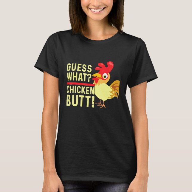 Camiseta Adivinhe O Que Bunda De Frango Design Branco T- (Frente)