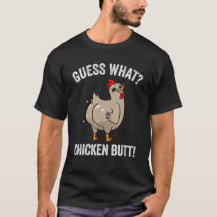 Camiseta Adivinhe o que bunda de galinha animal Bichinhos f