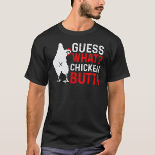 Camiseta Adivinhe o que bunda de galinha Animal Bufões de g