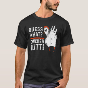 Camiseta Adivinhe o que bunda de galinha Animal Bufões Fran