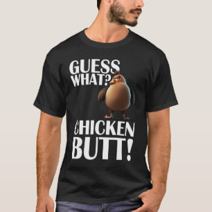 Camiseta Adivinhe O Que Bunda De Galinha Letras Pretas Desi