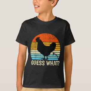 Camiseta Adivinhe o Quê_ Bunda de Galinha! Piada de Fazenda