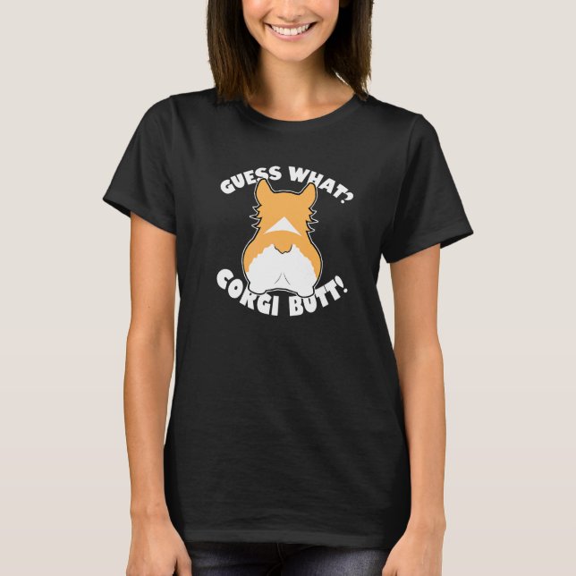 Camiseta Adivinhe O Que Corgi Traseiro  1 (Frente)
