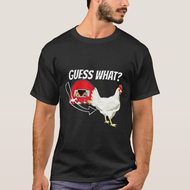 Camiseta Adivinhe o que é Bunda de Frango Gráfico (Frente)