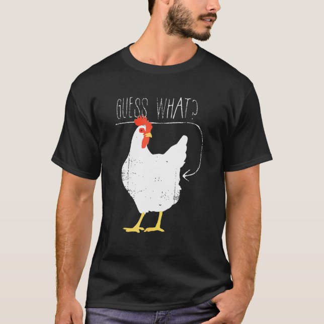 Camiseta Adivinhe o que é o bumbum de frango (Frente)