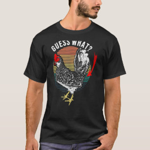 Camiseta Adivinhe O Que Piada Retrô do Bumbum de Frango