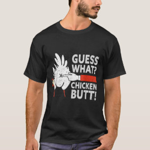 Camiseta Adivinhem o que o Bumbum de frango funde o Piadas