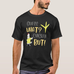Camiseta Adivinhem quais Designs brancos de Bumbum de frang