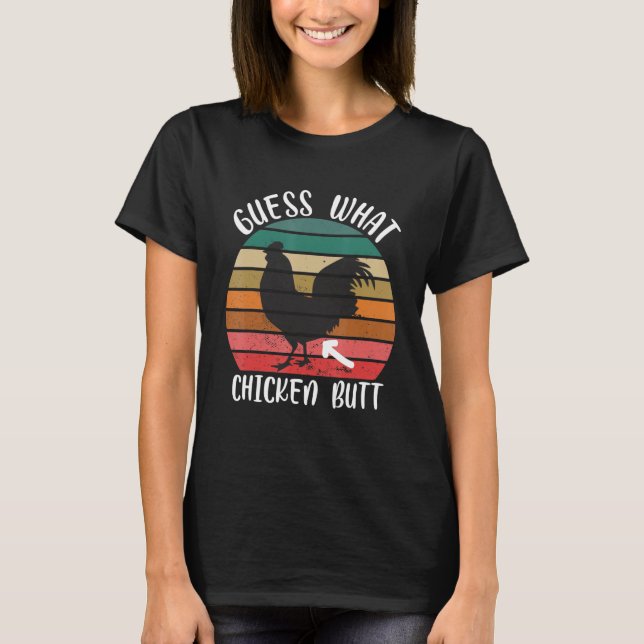 Camiseta Adivinhem qual aspecto de Bumbum de frango (Frente)