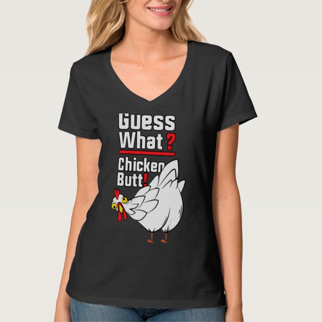 Camiseta Adivinhem qual Bumbum de frango 1 (Frente)