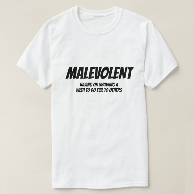 Camiseta Adjetivo: Malevolente (Frente do Design)