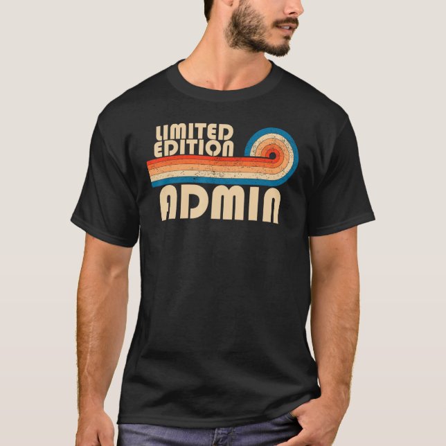 Camiseta ADMIN Funny Job Profissão de Título de Aniversário (Frente)