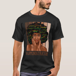 Camiseta Administrador Afro-Americano Mulheres Negra