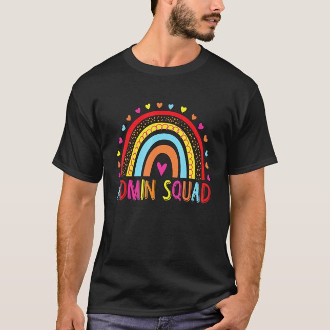 Camiseta Administrador da Equipe Admin Professor Arco-íris  (Frente)