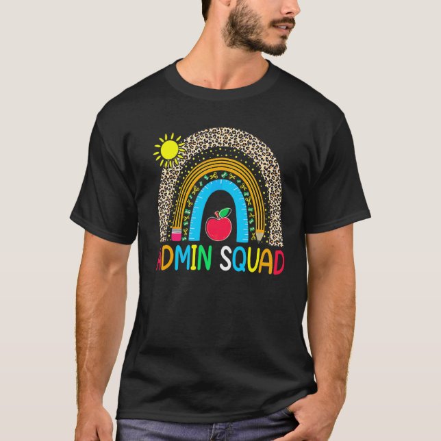 Camiseta Administrador da Equipe Admin Professor Arco-íris  (Frente)