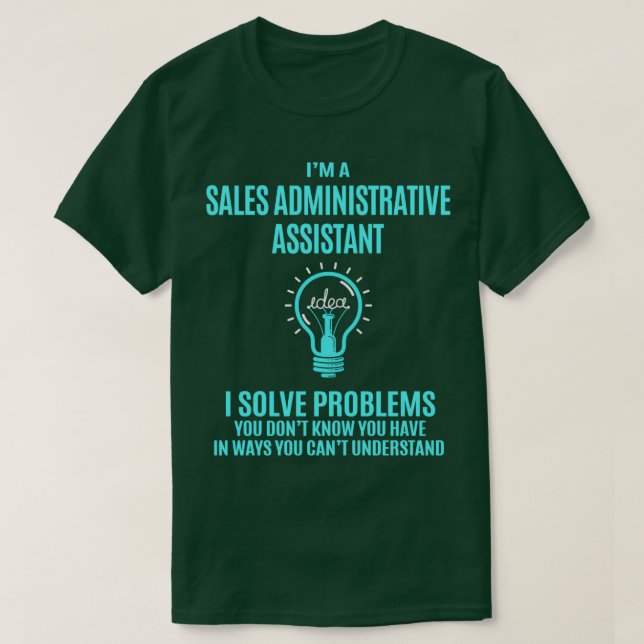 Camiseta Administrador de Vendas do Assistente Administrati (Frente do Design)