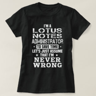 Camiseta Administrador do Lotus Notes