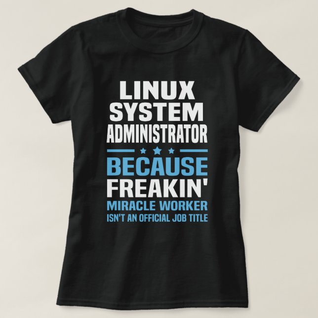 Camiseta Administrador do sistema Linux (Frente do Design)
