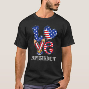 Camiseta Administrator Love Usa Flag Fireworks 4 De Julho