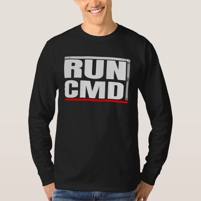 Camiseta Admins Programmers Run CMD (Frente)