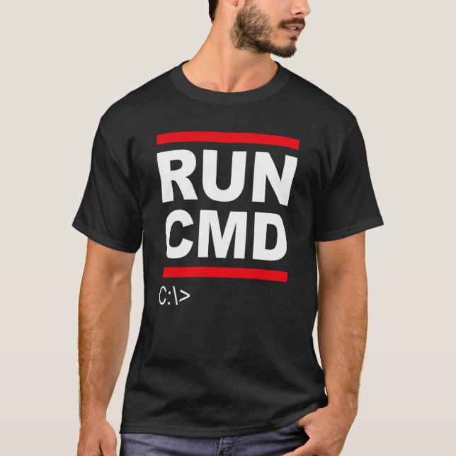 Camiseta Admins Programmers Run CMD (Frente)