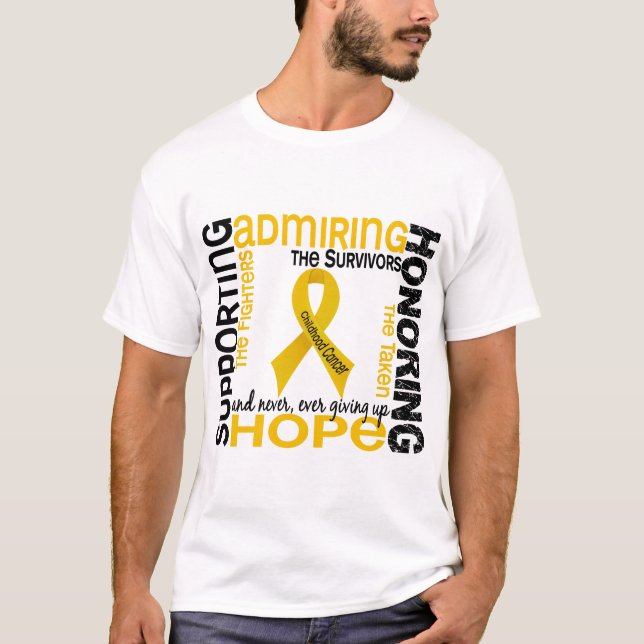 Camiseta Admiração de apoio honrando o cancer de 9 (Frente)